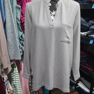 Mud Pie Light Gray Women's Blouse